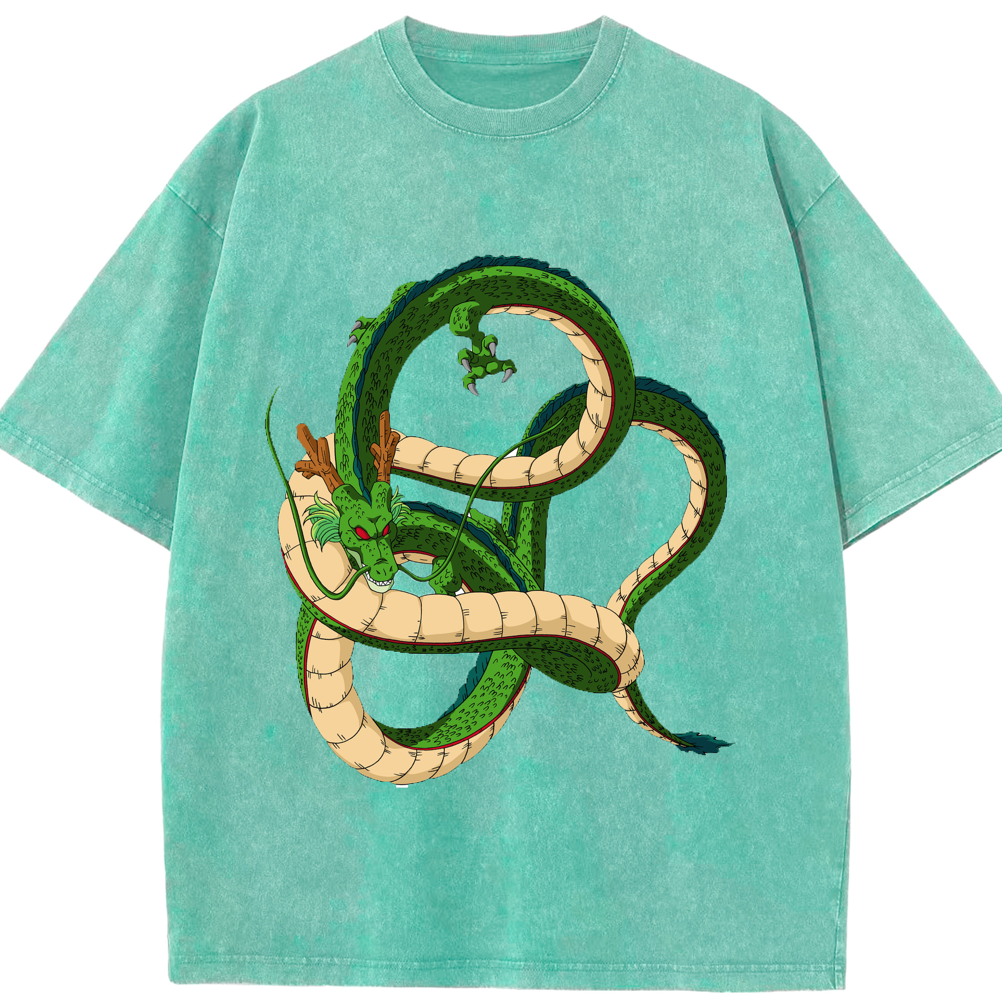（画像用） ドラゴンボール 神龍 シェンロン DRAGON BALL Shenron 綿100% ヴィンテージ風 半袖Tシャツ（フロントプリント）